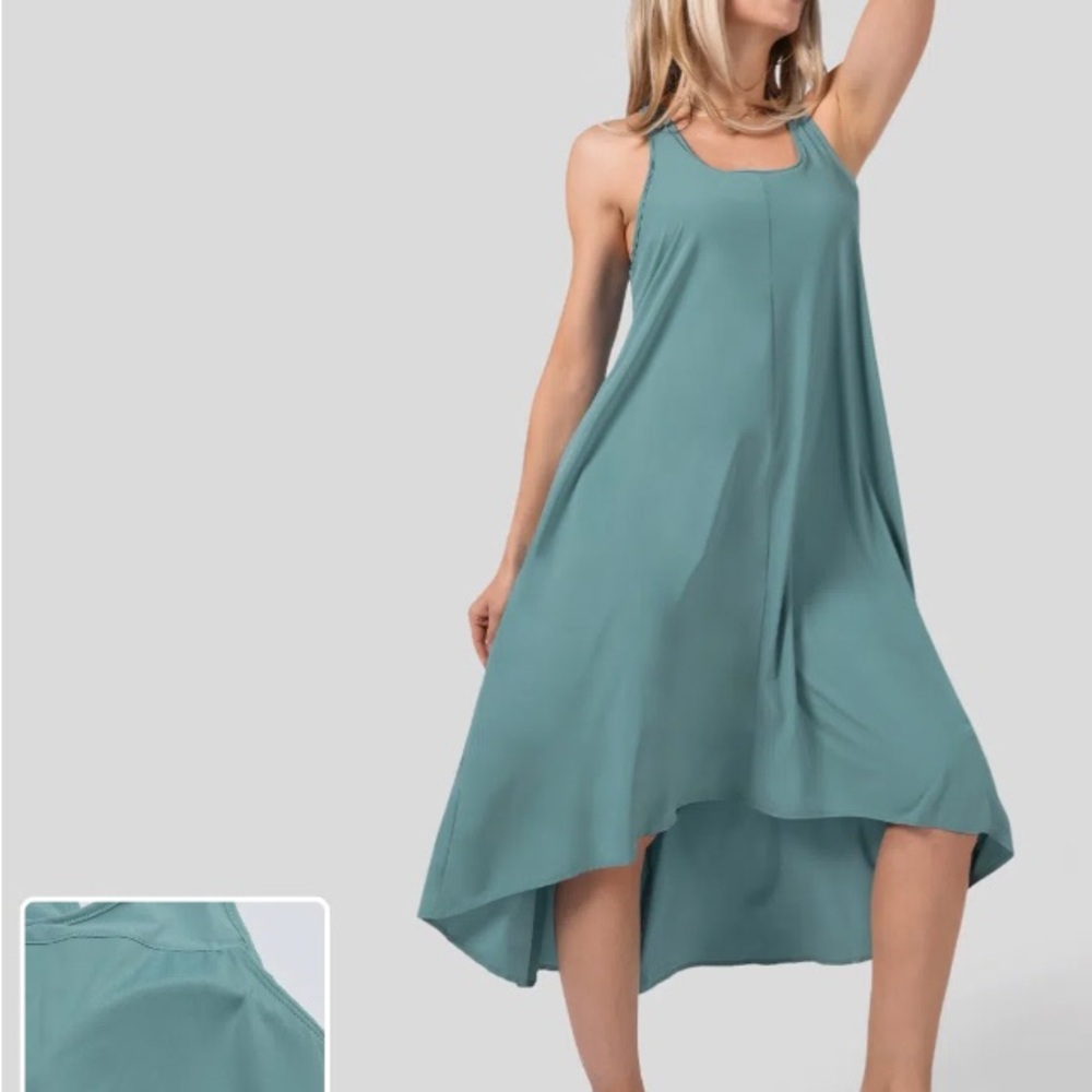 Backless Racerback Dress, size L (12/14), in Stone Blue